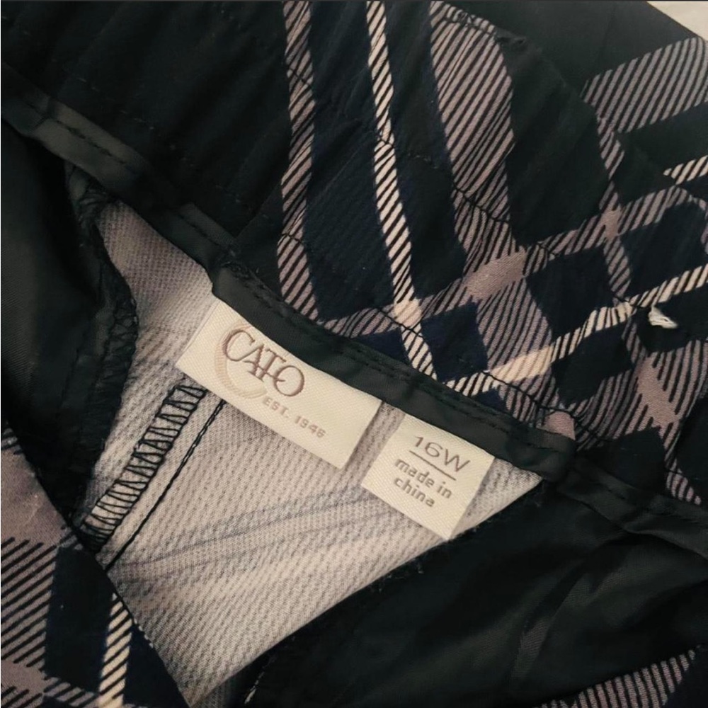 Cato Black Plaid dress pants.